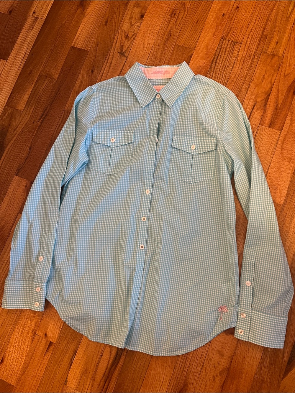 Lilly Pulitzer Blue Gingham Button-Down Shirt
